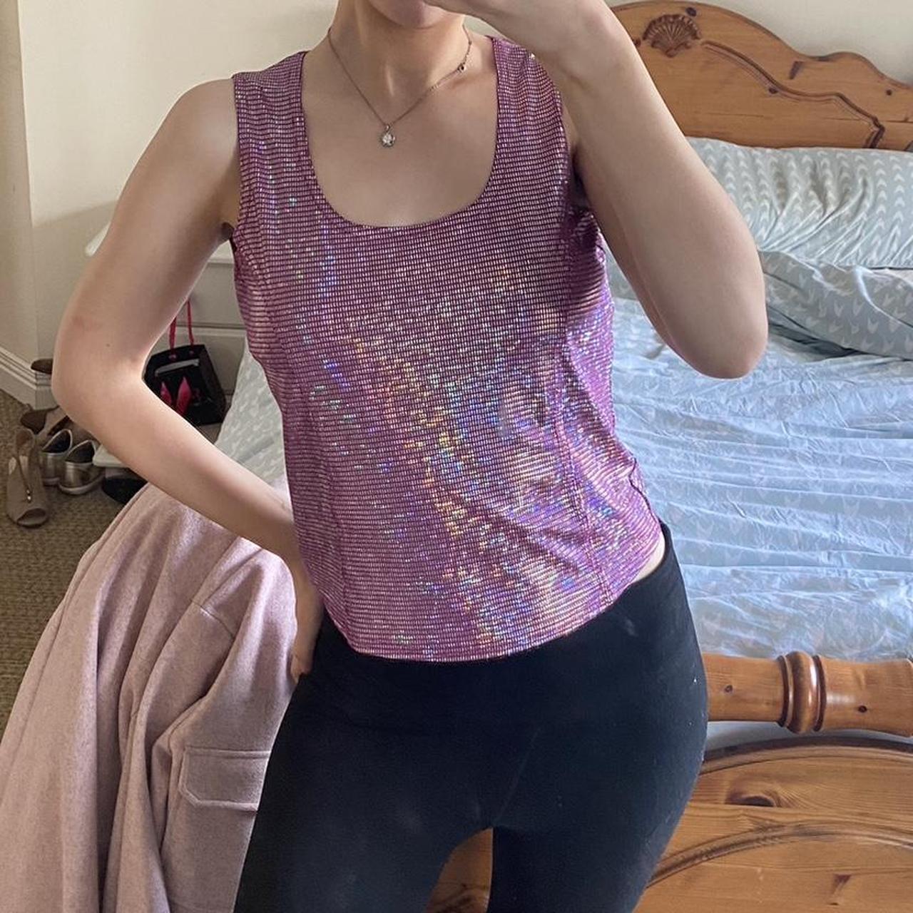 90s Vintage Metallic Shiny Pink Tank Top Brand New Depop 90s Vintage Metallic Shiny Pink Tank Top Brand New Depop