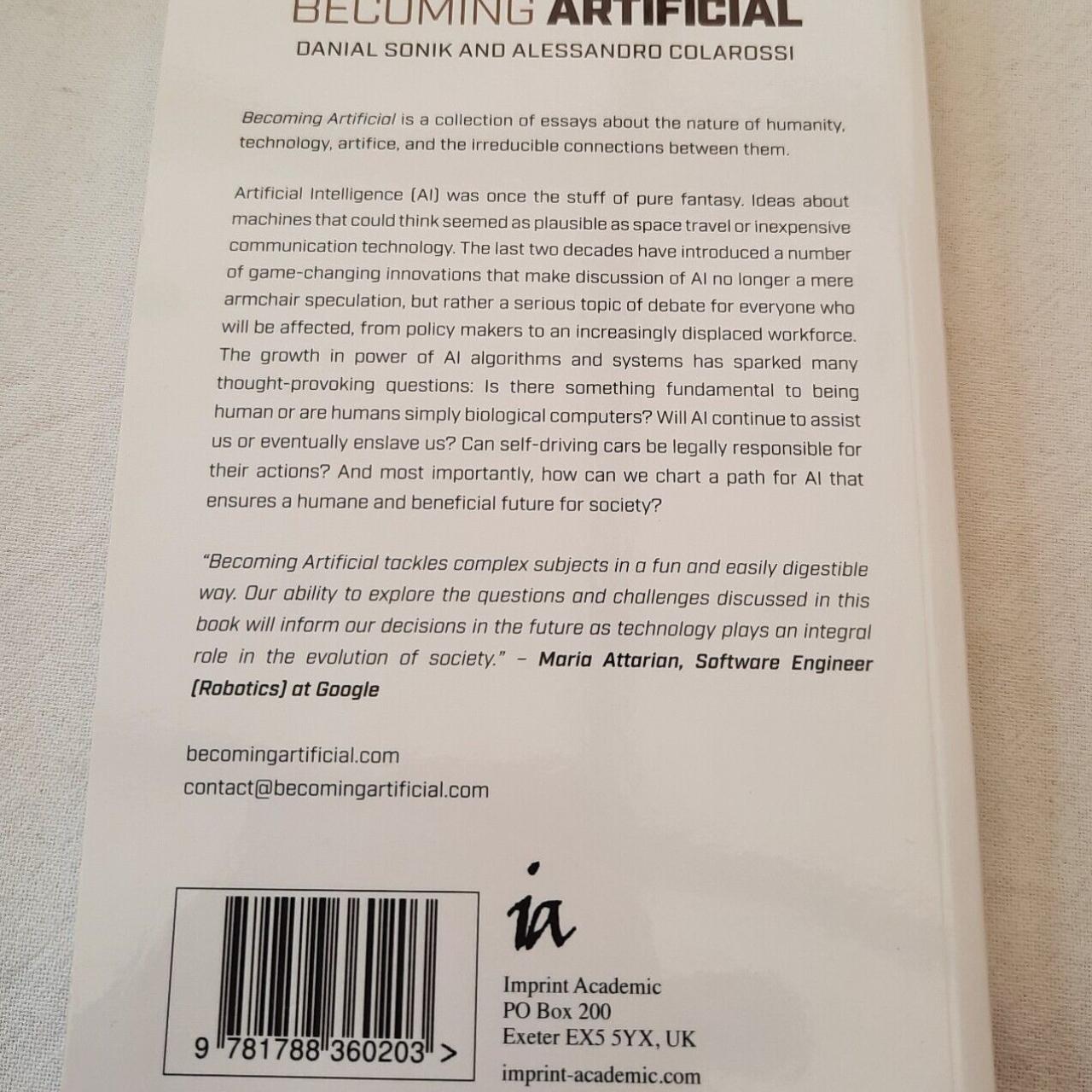 Becoming Artificial ~ Paperback Book This is a... - Depop