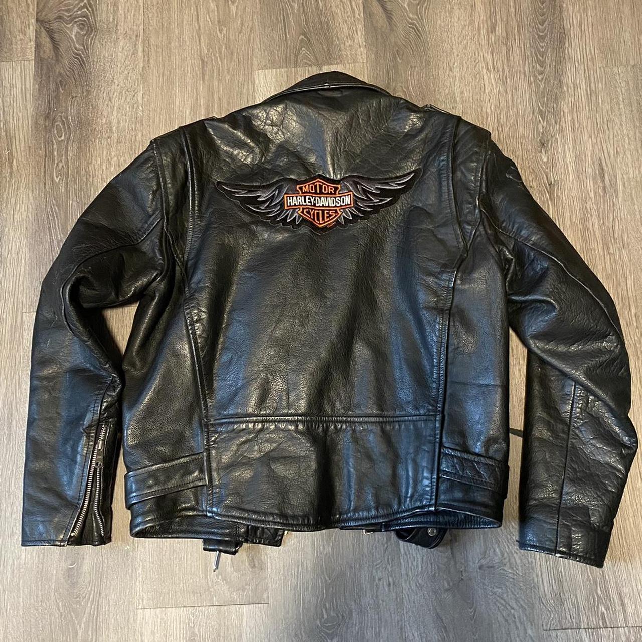 Harley Davidson Motorcycle Leather Jacket... - Depop