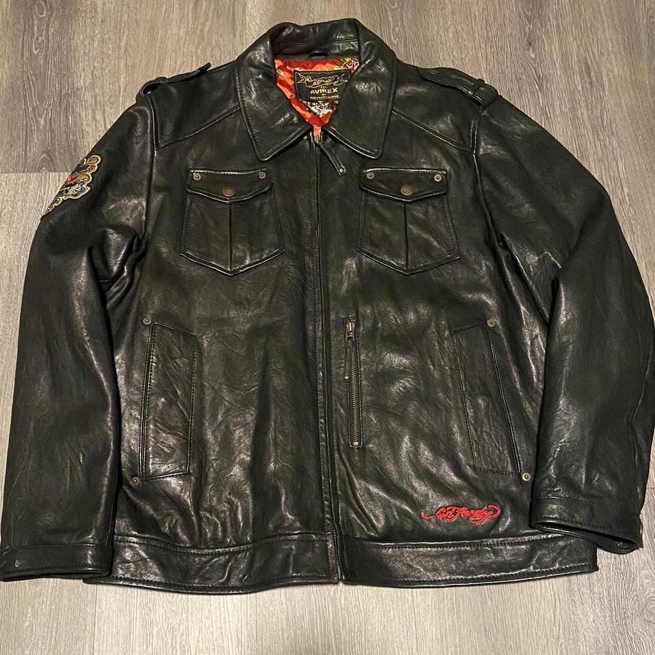 Vintage Ed Hardy by Avirex New York City leather... - Depop