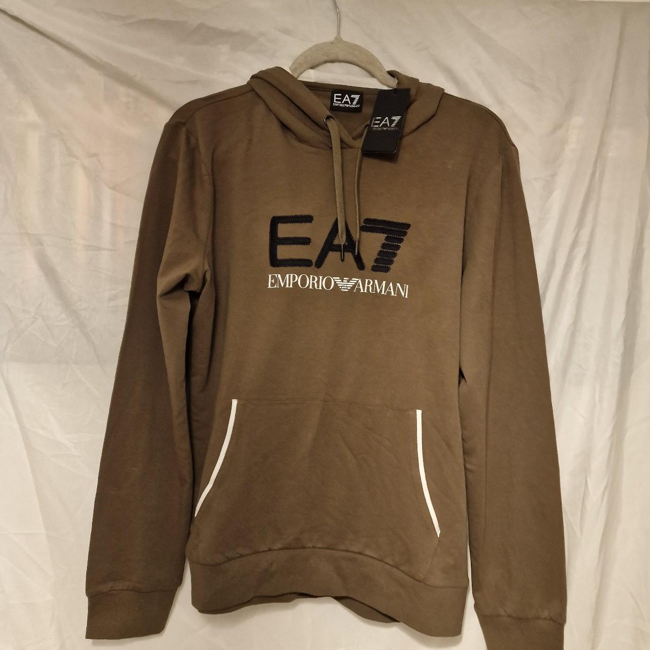 Ea7 khaki hoodie best sale