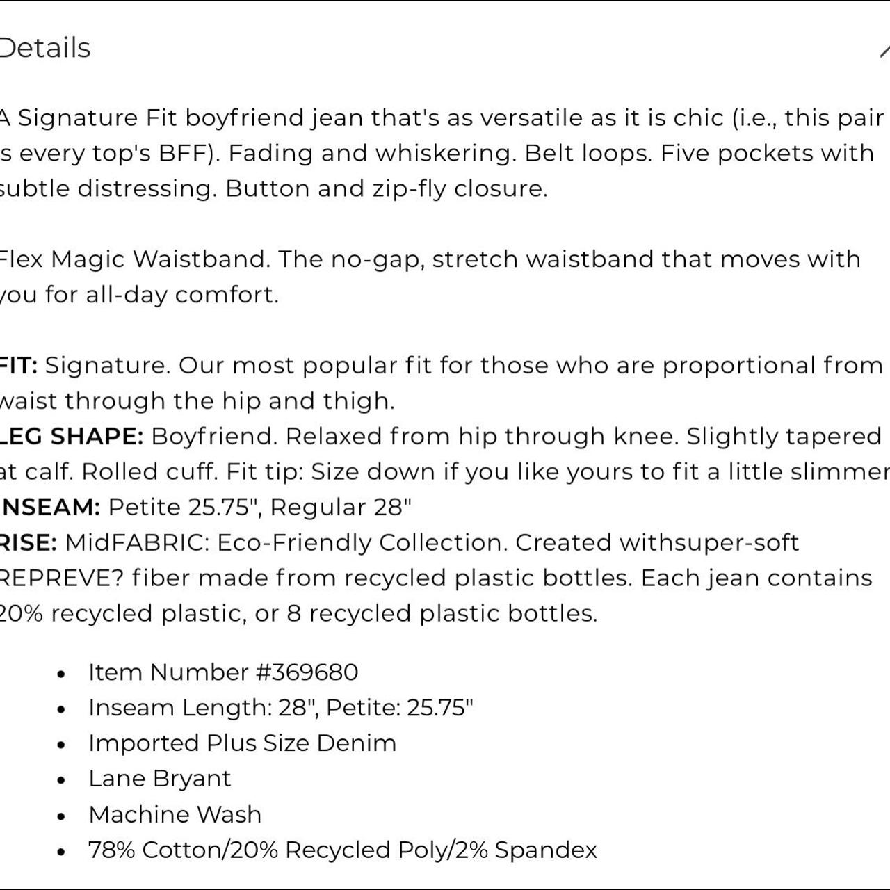 Lane Bryant Boyfriend Jeans 18 Flex Magic Waistband Signature Fit Mid-Rise  Plus