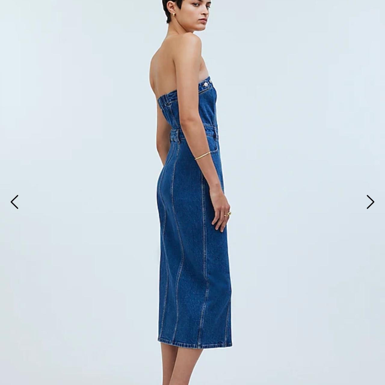 Madewell denim strapless Maxi dress in McCabe Wash. Depop