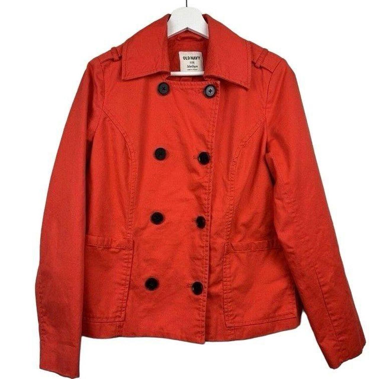 Old Navy Womens Tomato Red Peacoat Size M Double. Depop