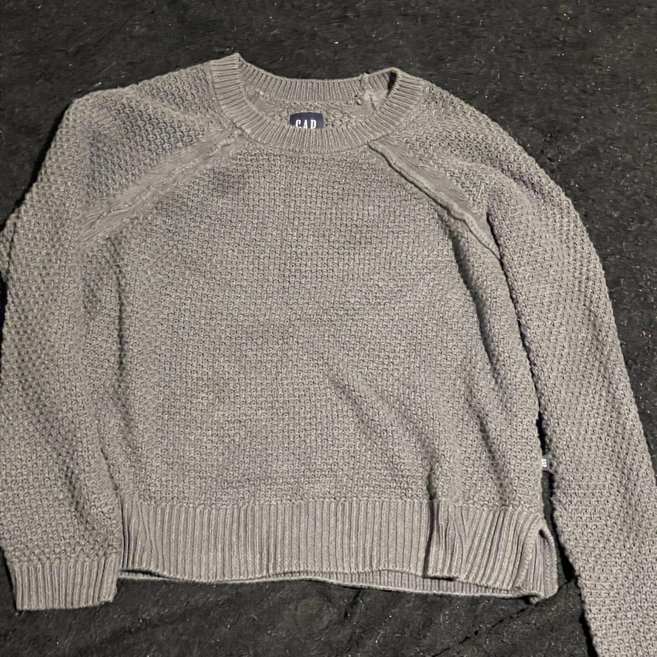 medium grey knit sweater gap - Depop