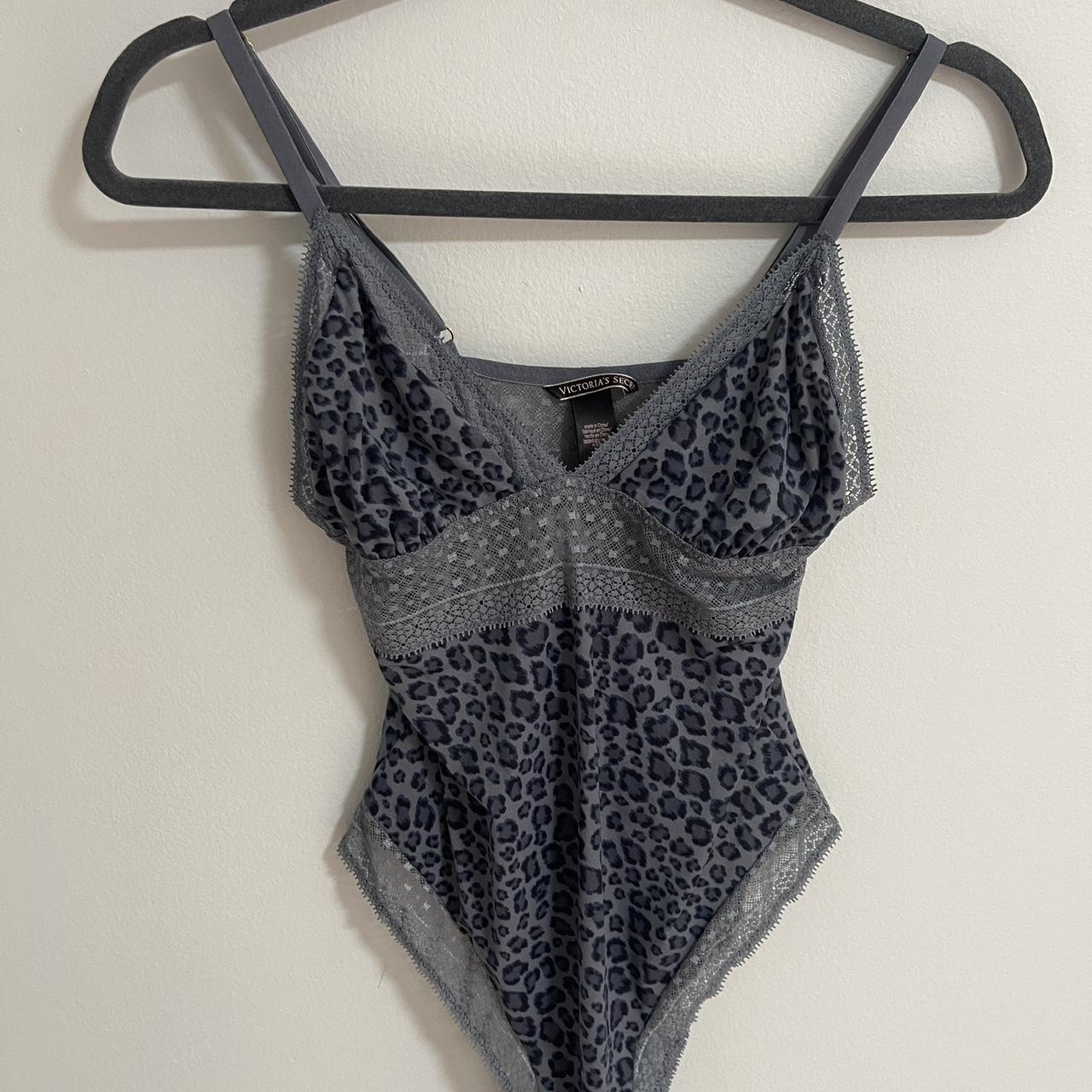 VICTORIA SECRET BLUE GREY LEOPARD PRINT LINGERIE Depop