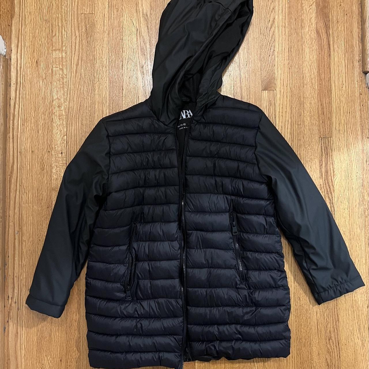 Zara Black Puffer Coat, Age 11-12 #zara #puffer... - Depop