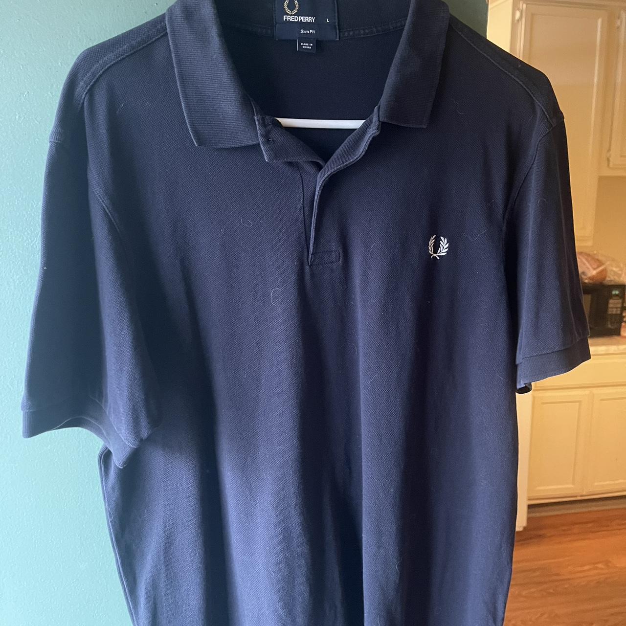 Solid Navy Fred Perry polo. Slim Fit Large. Great... - Depop
