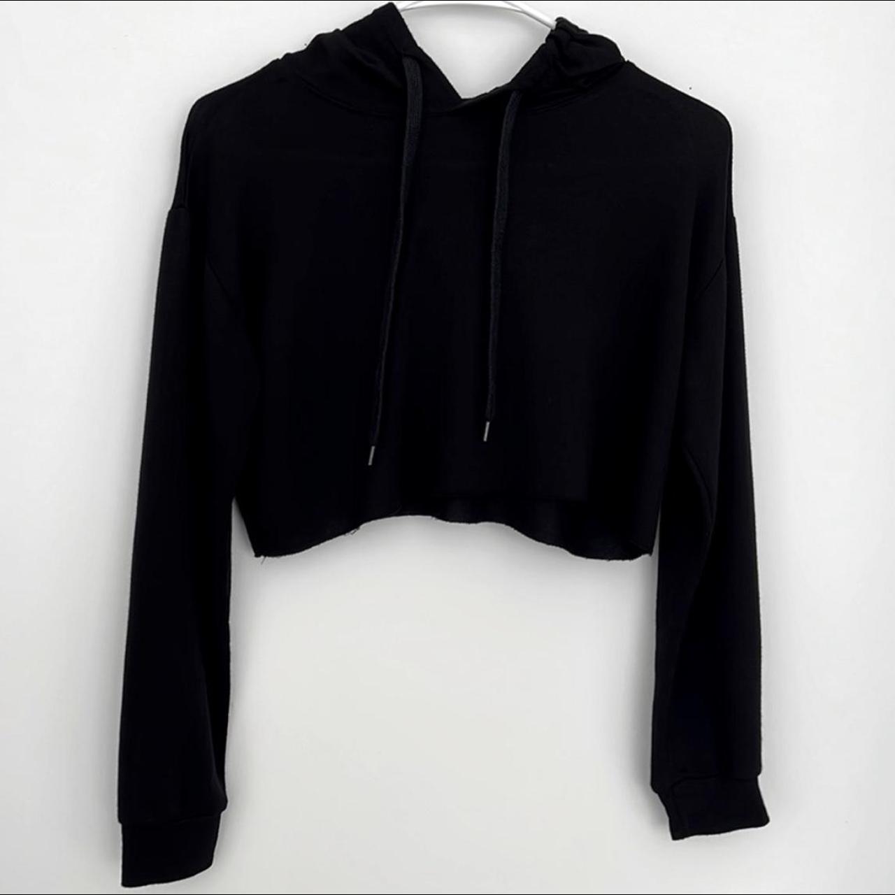 black nike crop top hoodie
