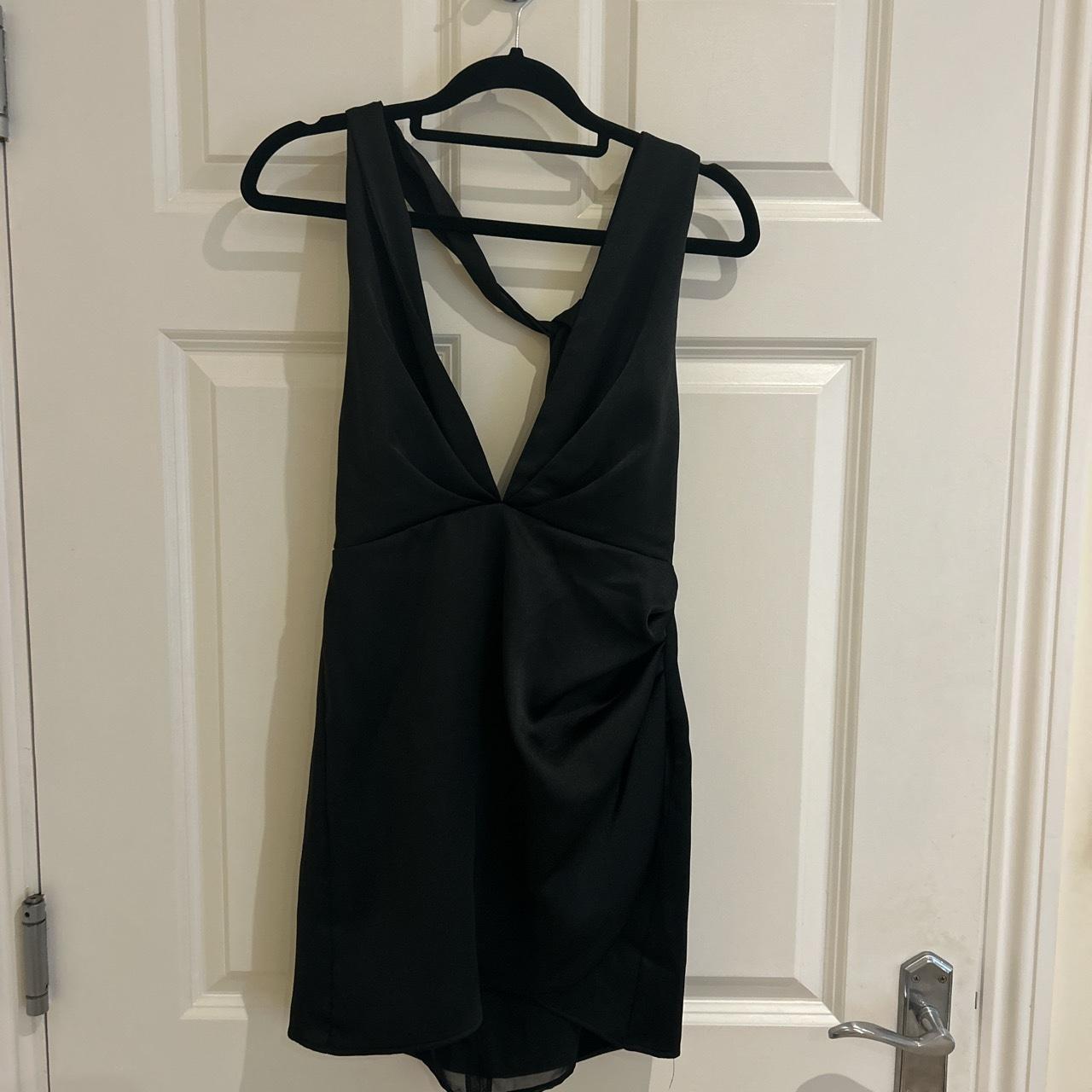 Gorgeous black mini dress from Zara. Lovely halter... - Depop