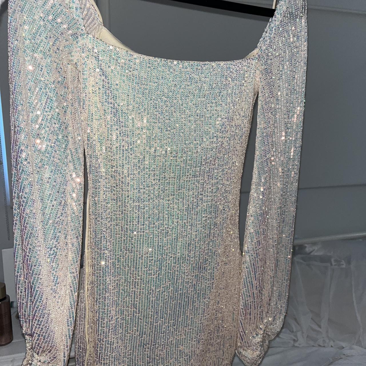 Sequin lucy in the sky long sleeve champagne