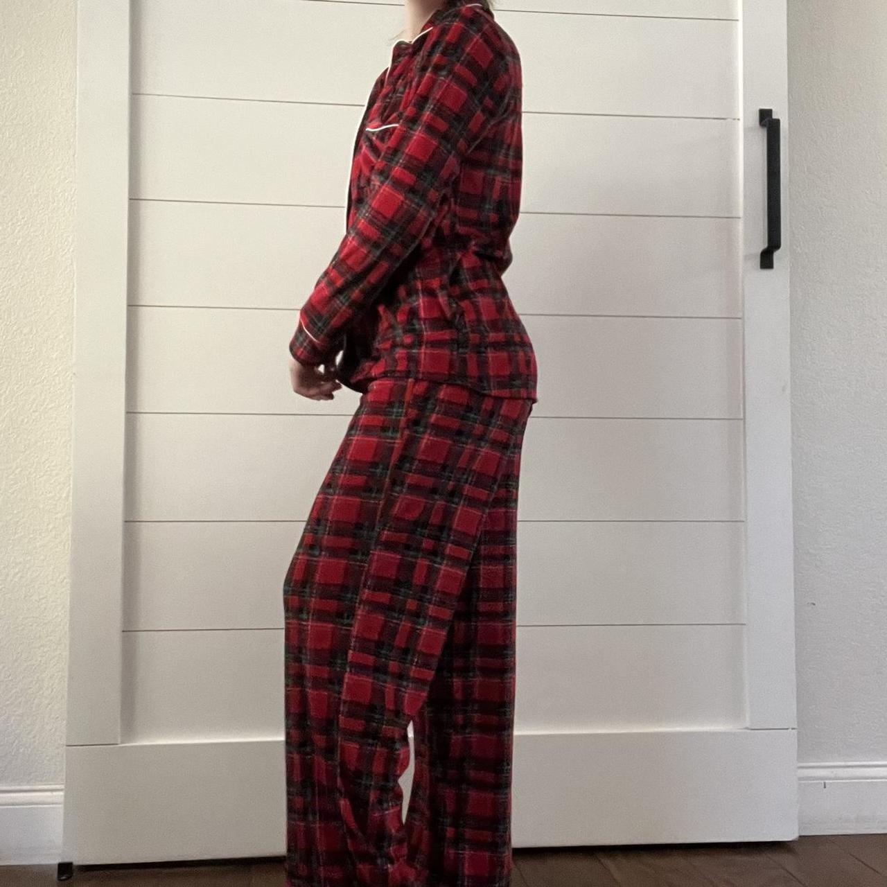 super cute red buffalo plaid holiday pajama set. - Depop