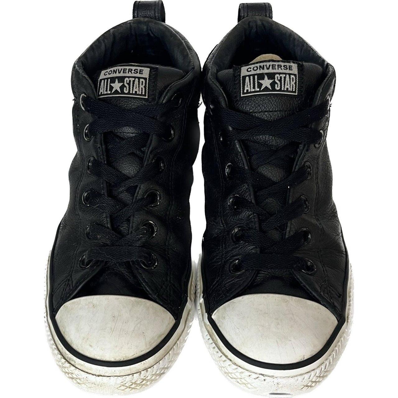 All black leather on sale converse size 6