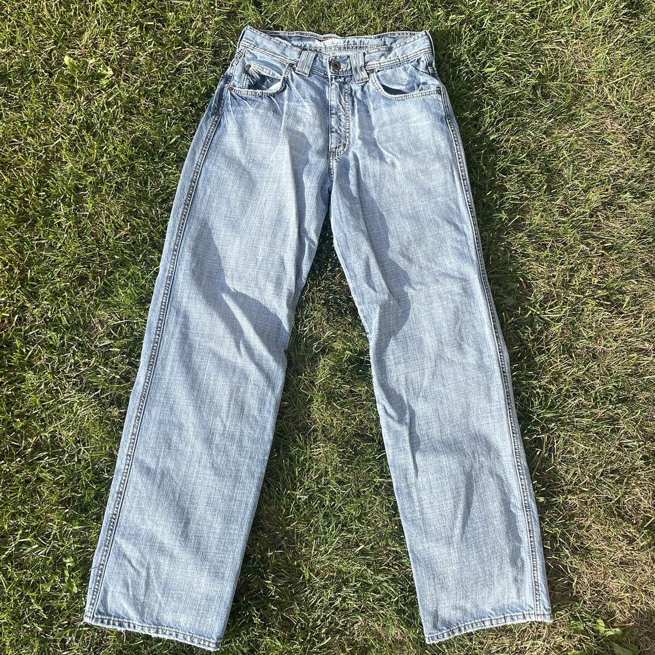 Wide Leg Flare Mavi Light Wash Blue Denim Jeans w/... - Depop