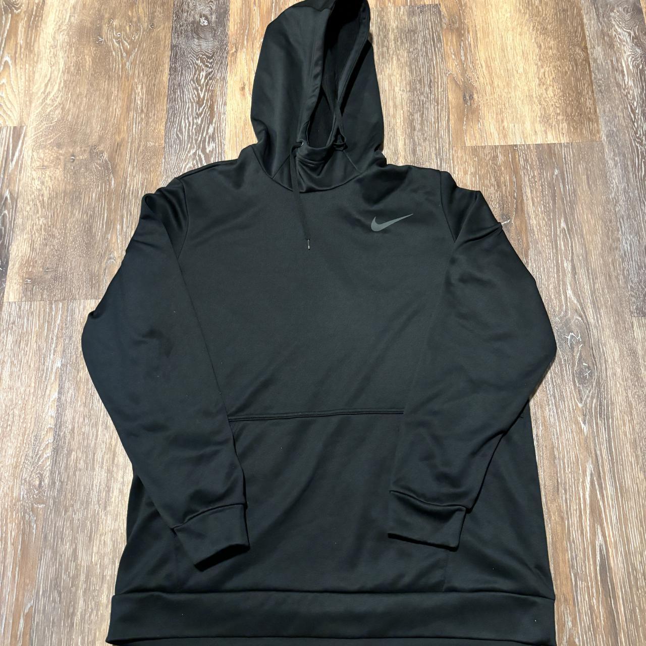 Black nike hoodie breathable fabric no flaws or... - Depop