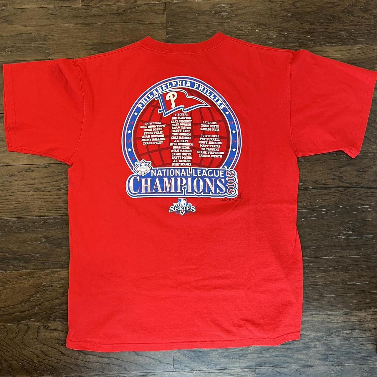 2008 PHILADELPHIA PHILLIES NATIONAL LEAGUE CHAMPIONS MAJESTIC TEE