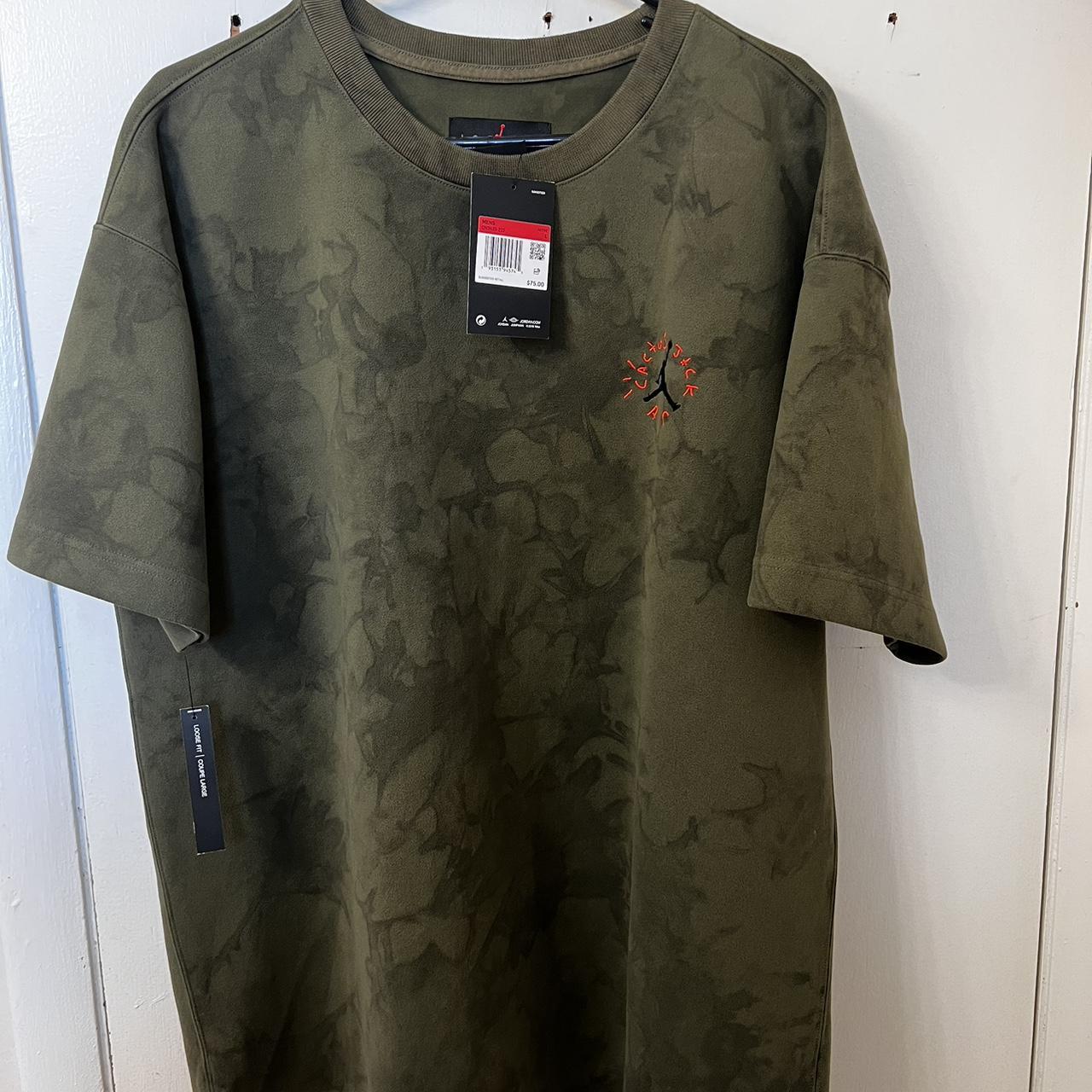 travis scott jordan khaki shirt