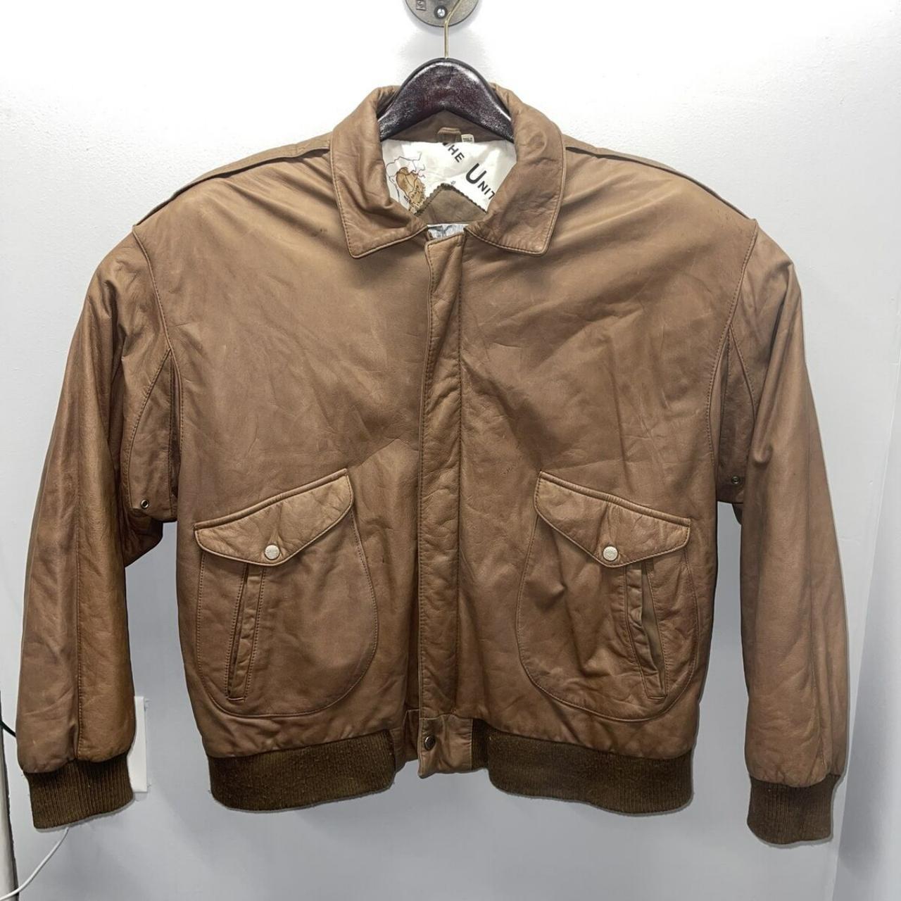 Roundtree & Yorke Mens Leather Bomber Jacket Vintage - Depop