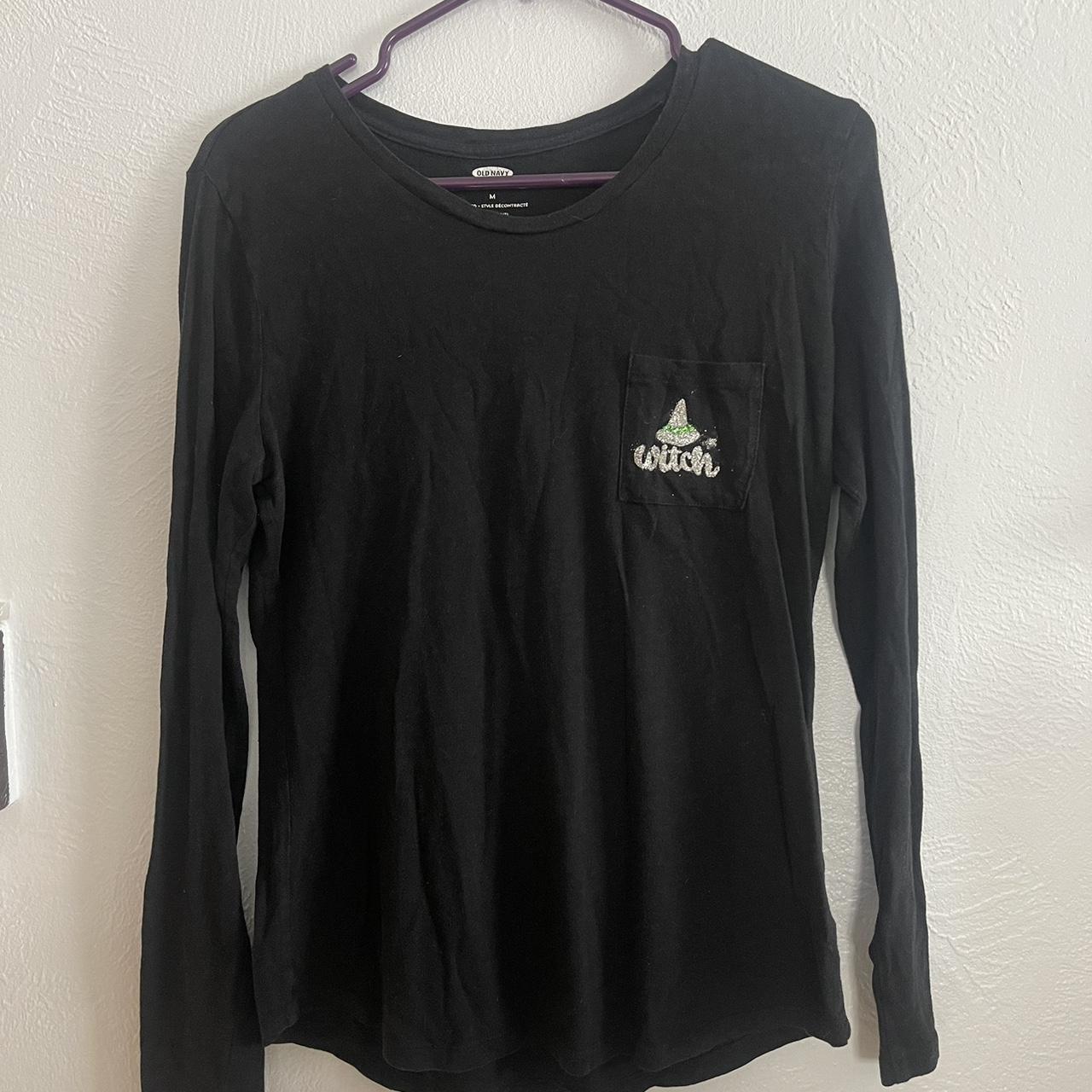 Old Navy black long sleeve shirt. Size M. Cute... - Depop