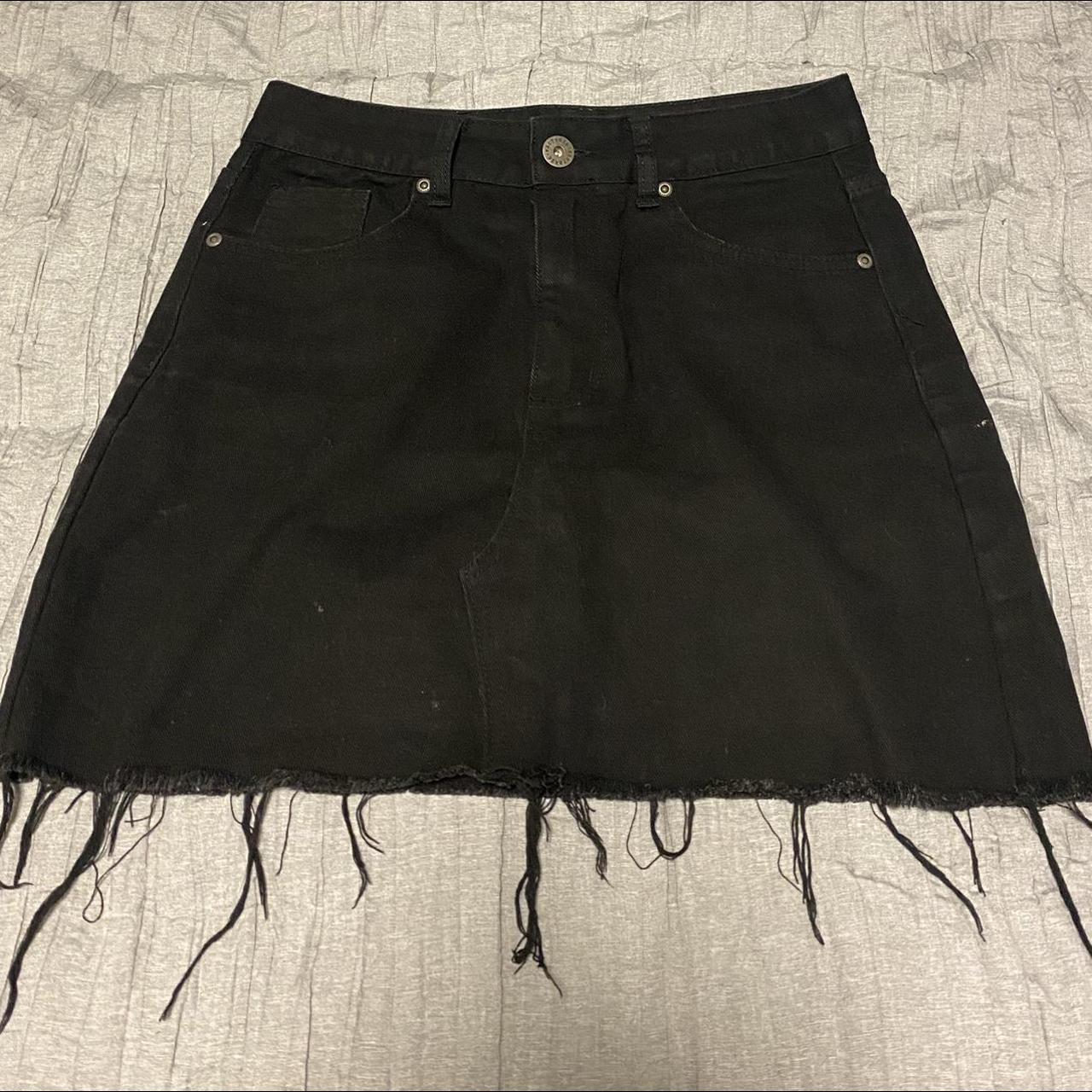 Black denim skirt Size 10 high waist short skirt