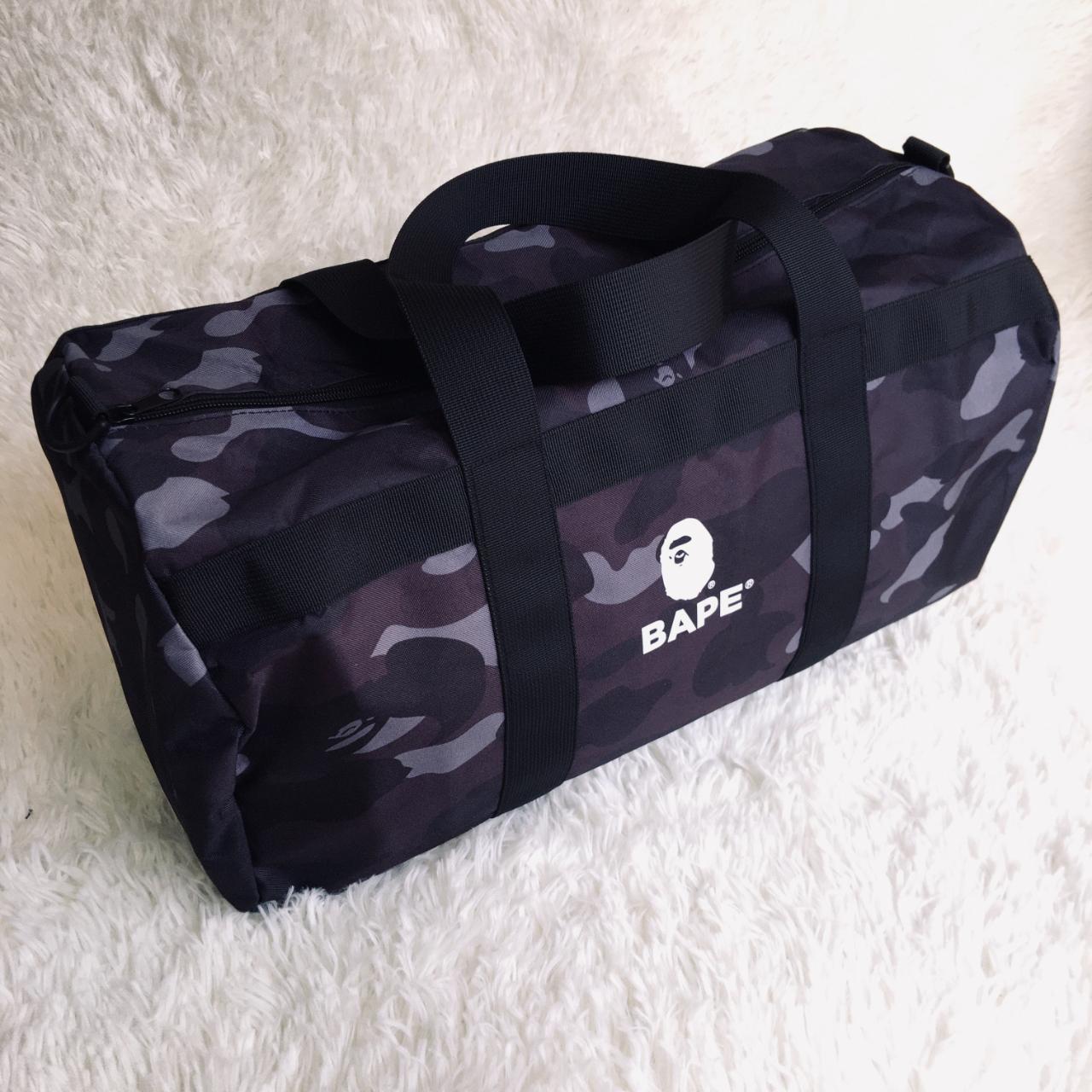 Bape Black Camo Duffle Bag With Shoulder... - Depop