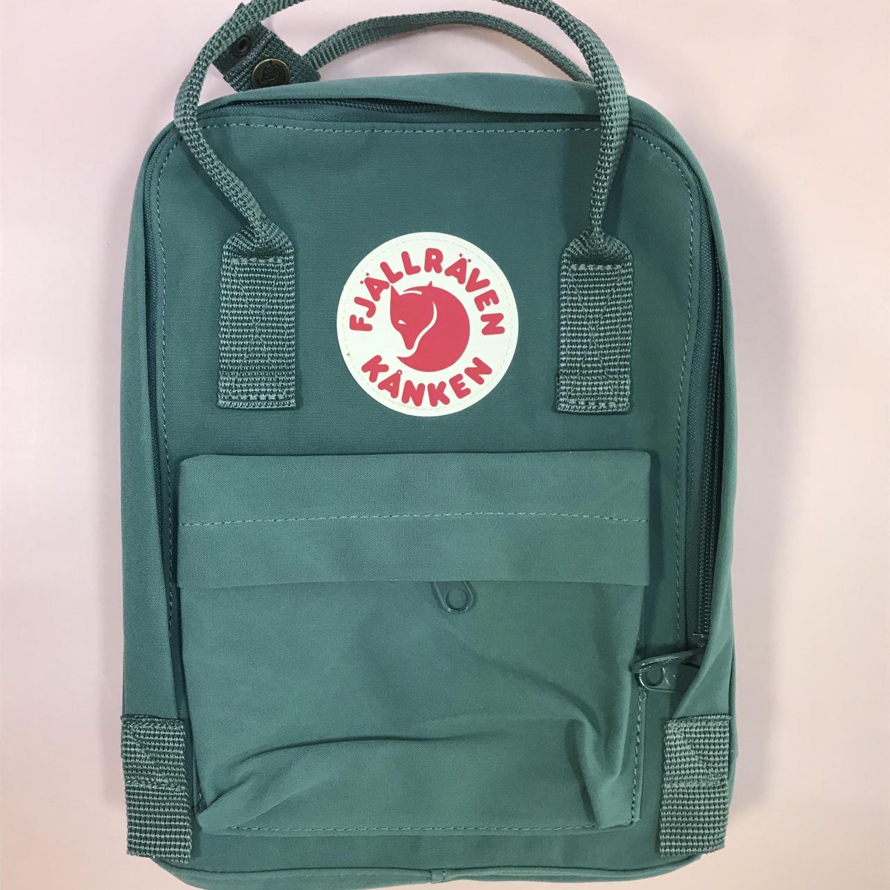 Fjallraven Kanken Mini Frost Green Backpack long. Depop