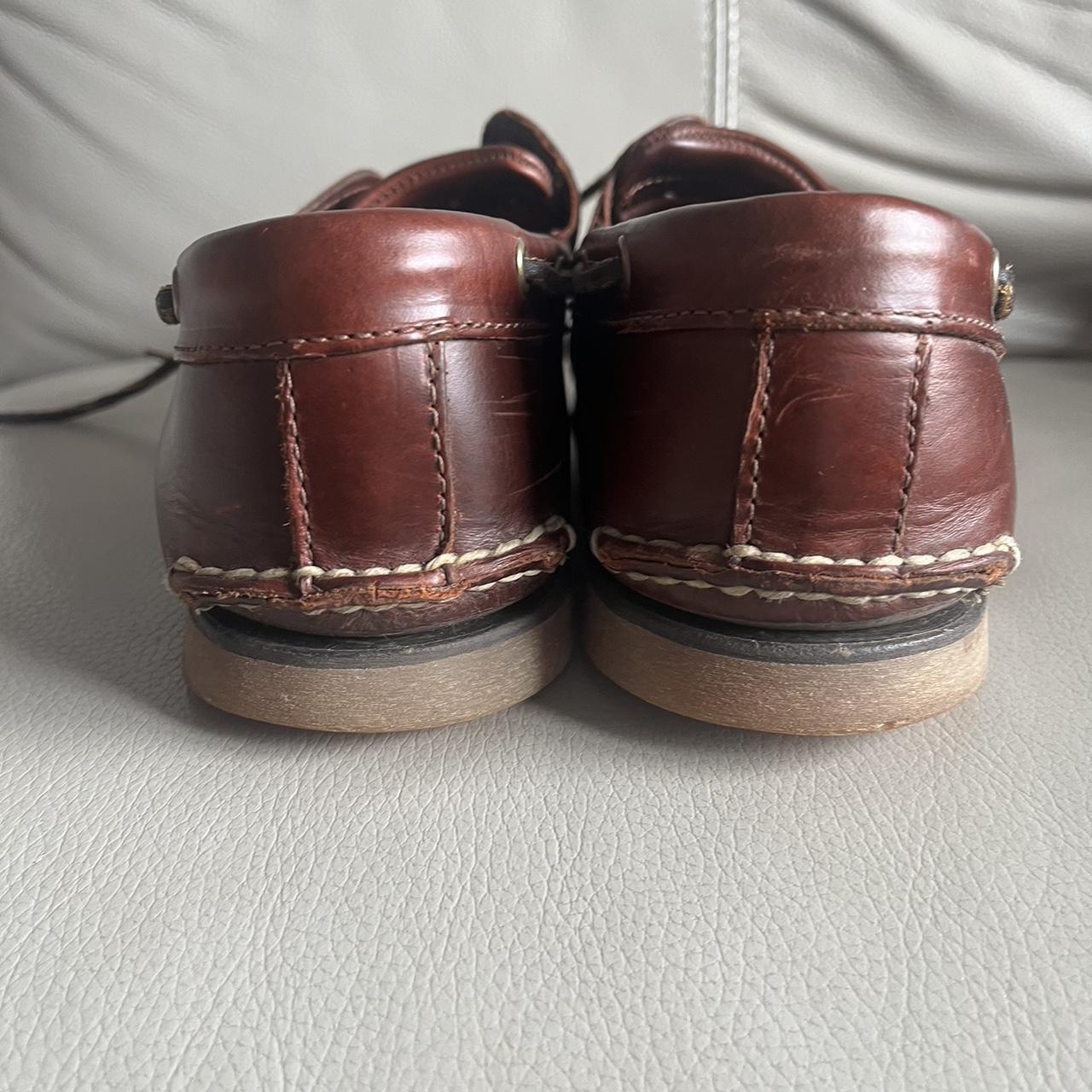 Ox blood leather Timberland boat deck driving shoes... - Depop
