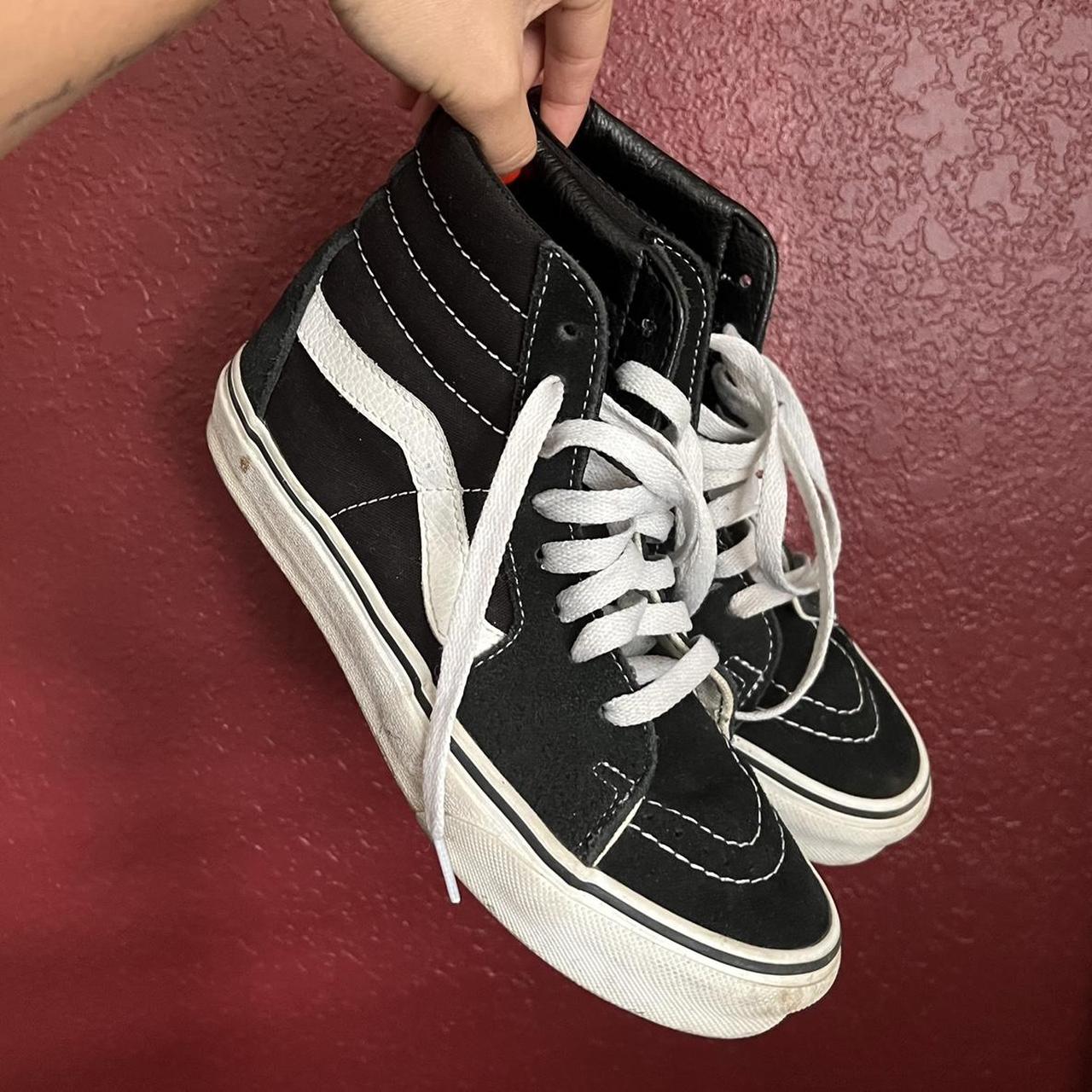 your classic black high top vans! womens size 6! - Depop