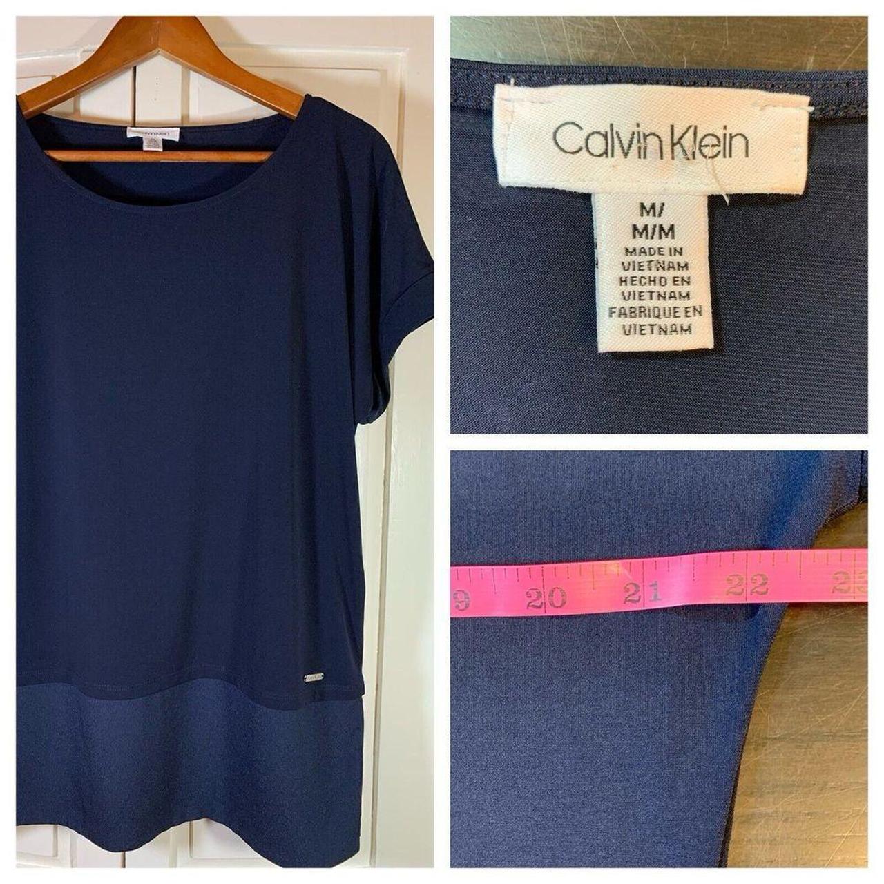 Calvin Klein Tunic Womens Medium Navy Blue Top