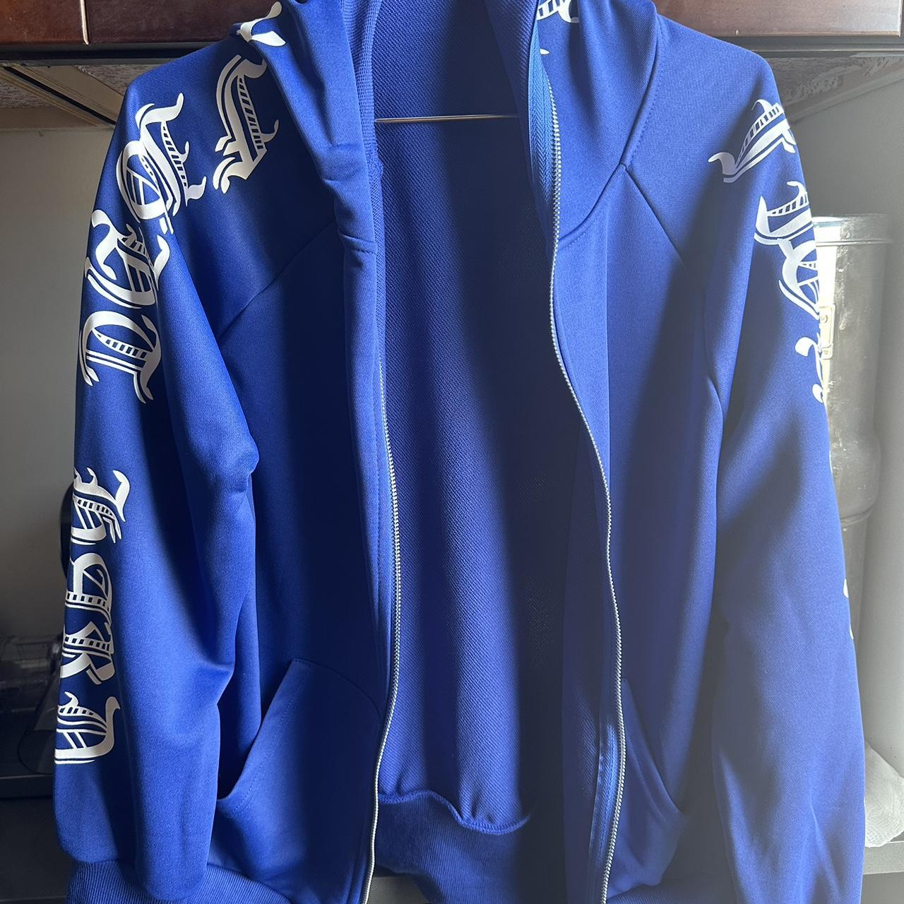 small , blue hoodie Depop