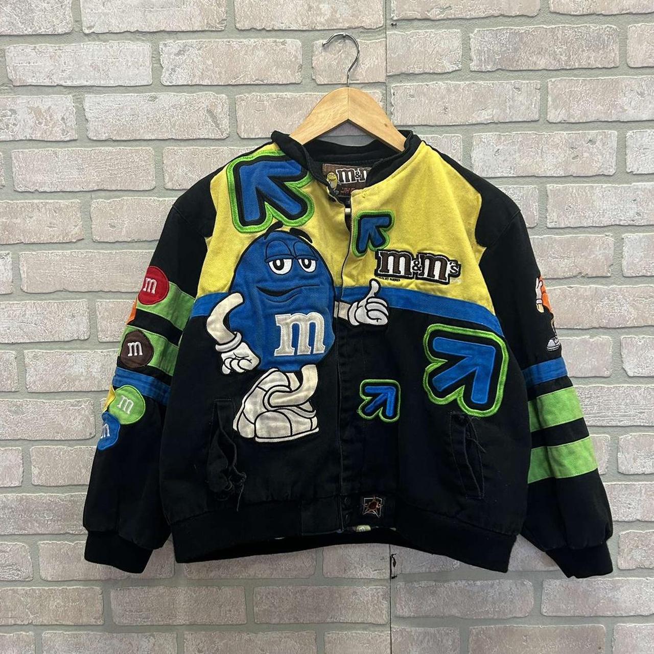 Vintage 90s M&m Nascar Jacket Sz Youth Xxl Fits Mens - Depop