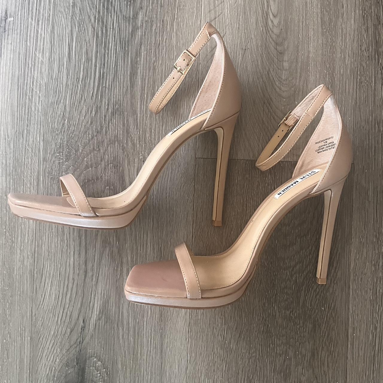 Nude 5 inch ankle strap heels with 3 4 inch front. Depop