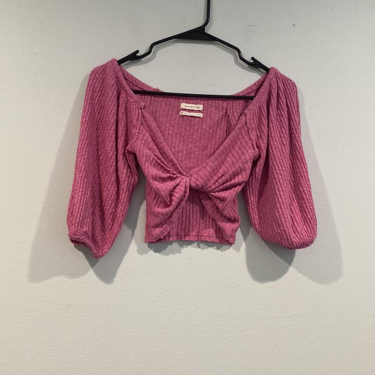 Hot Pink Twist Crop Top From Urban Depop