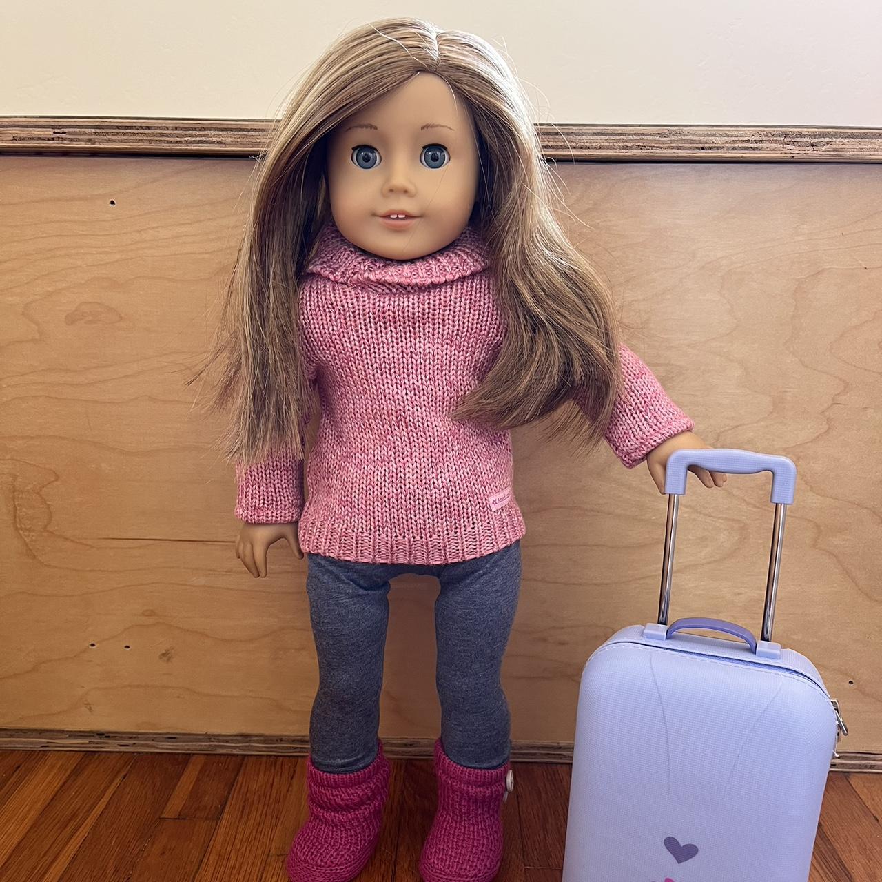 American girl doll + suitcase + clothes Depop