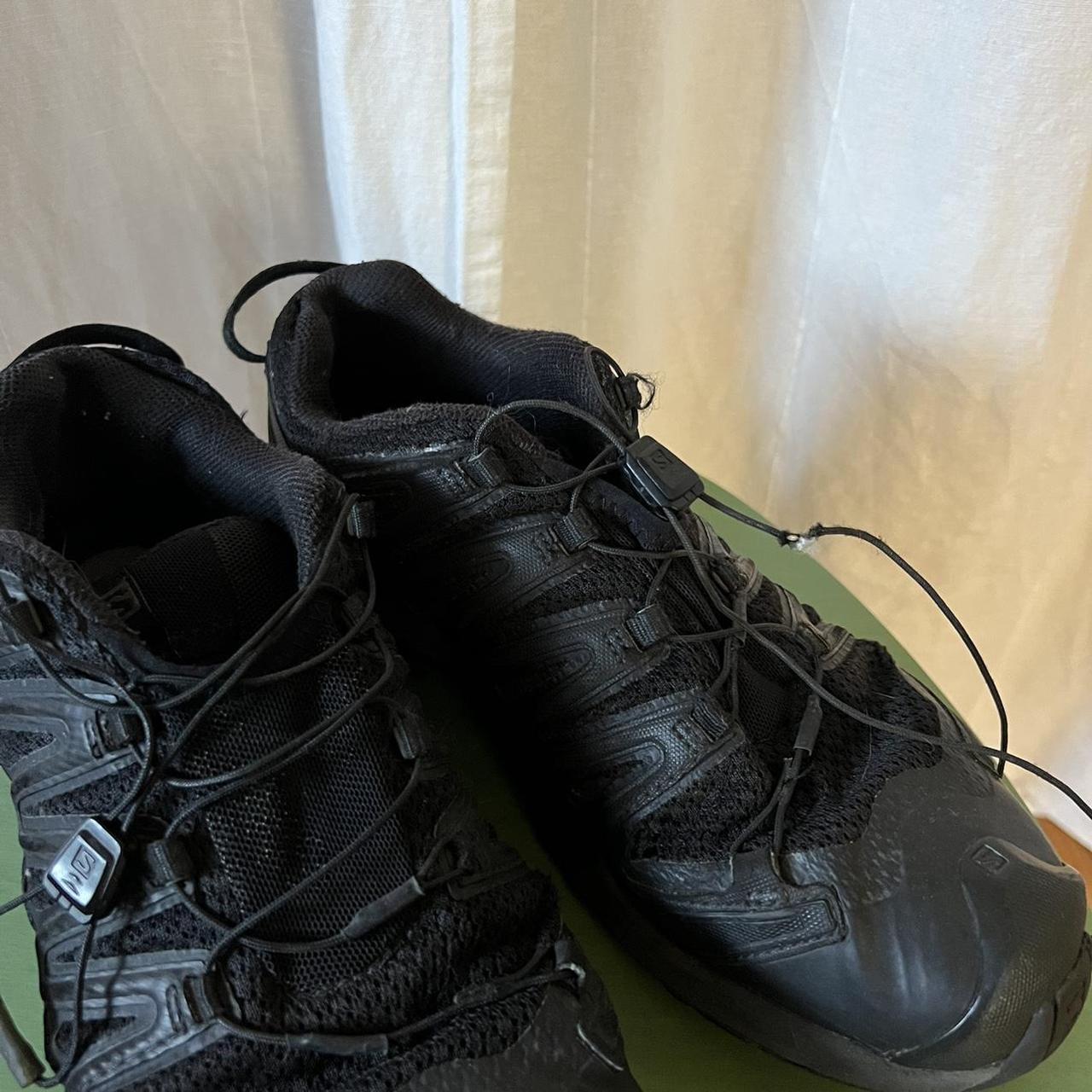 Salomon all black running shoes. US size 9.5, EU... - Depop