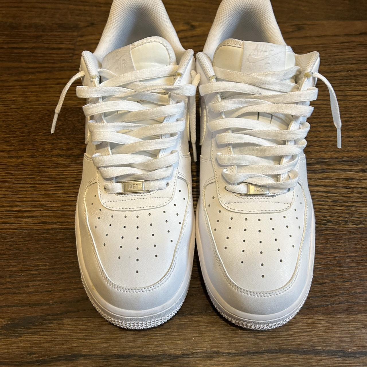 White Air Force 1s Size US 11 Worn many times,... - Depop