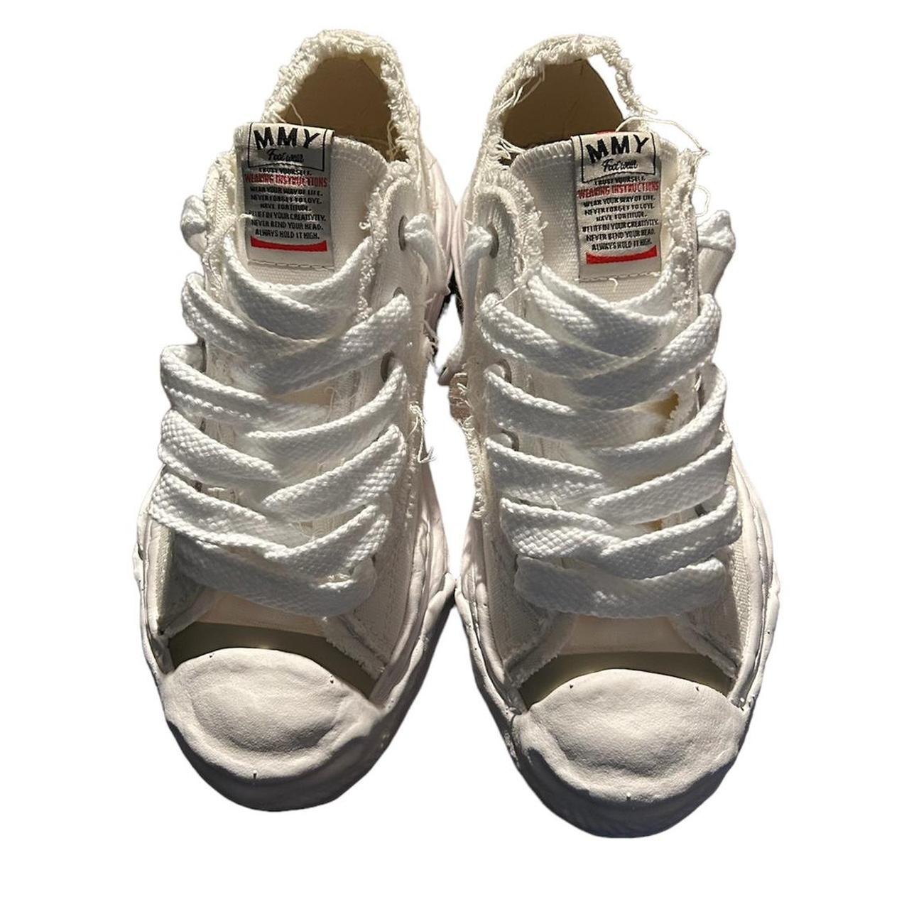 Maison Mihara (white + distressed) Size 44 (Fits a... - Depop