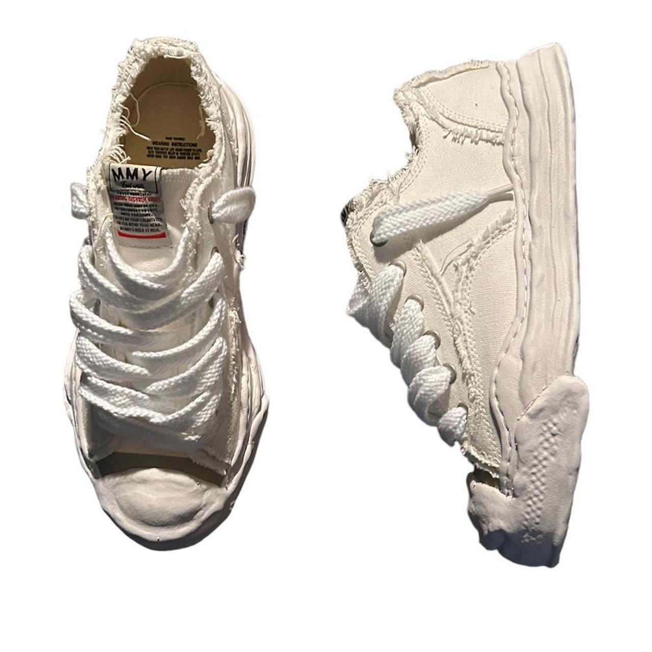 Maison Mihara (white + distressed) Size 44 (Fits a... - Depop