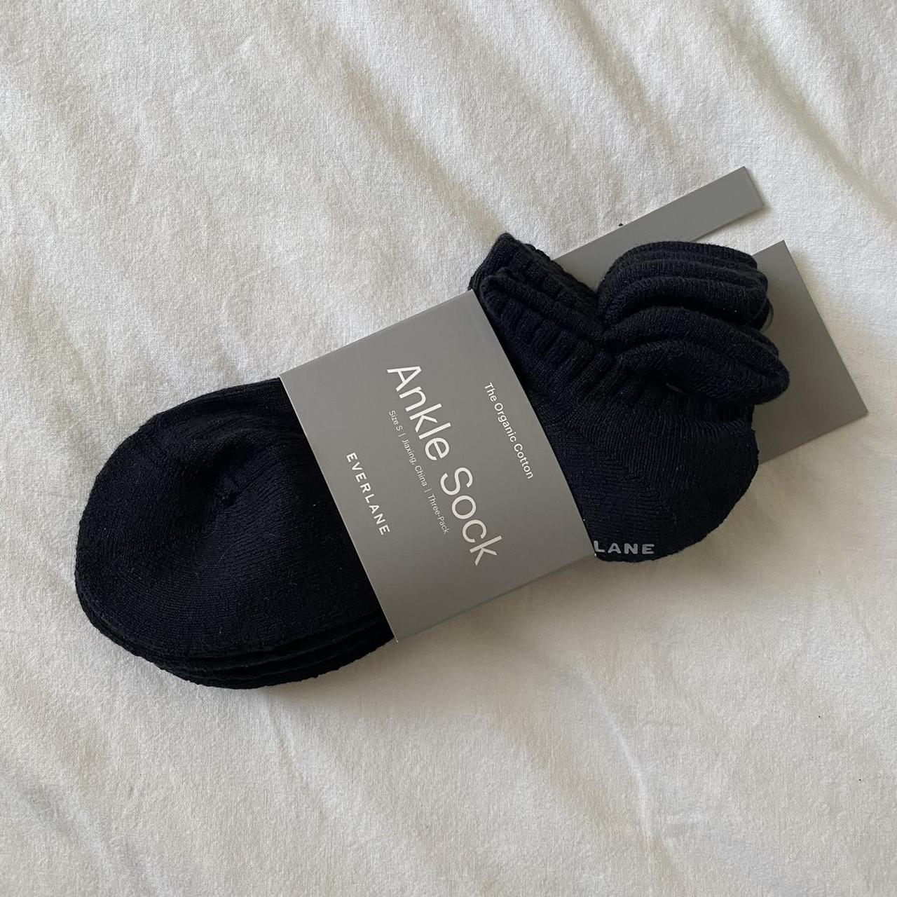 The Organic Cotton Ankle Sock 3-Pack Black – Everlane