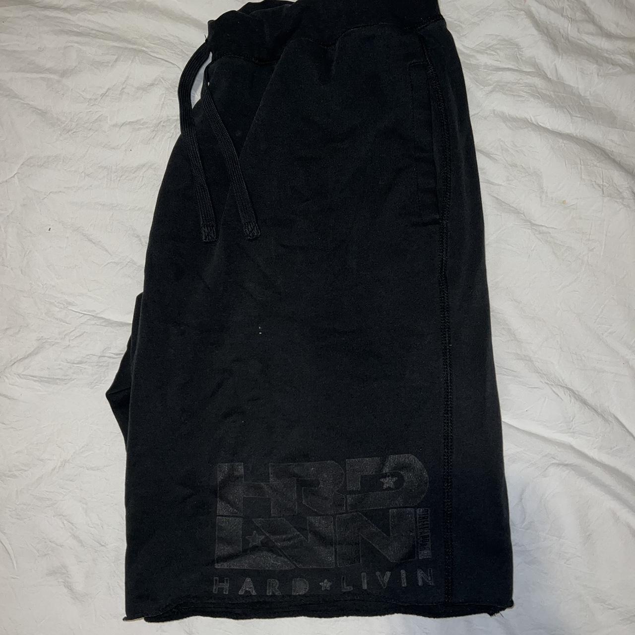 Assh0les Live Forever black booty shorts - size XL - Depop