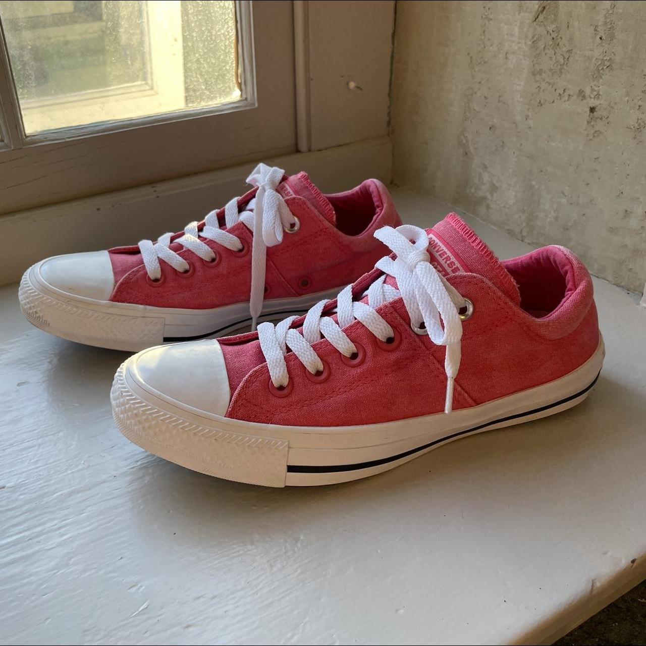 pink and white converse