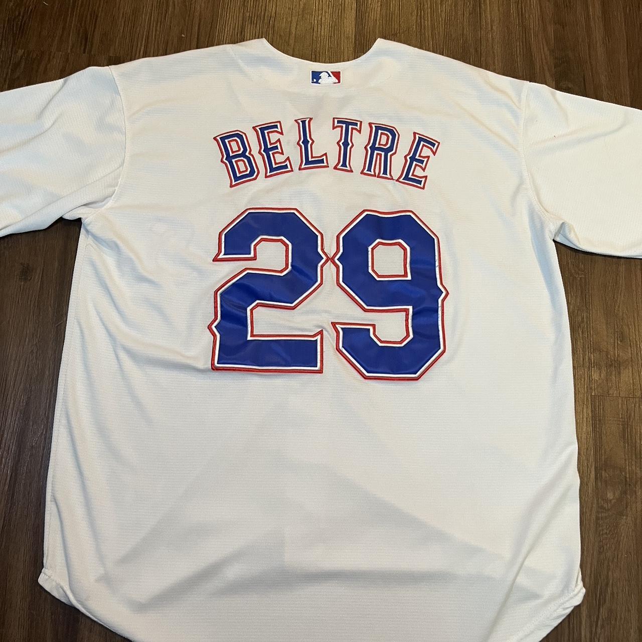 Majestic MLB Texas Rangers Beltre Blue Sports - Depop