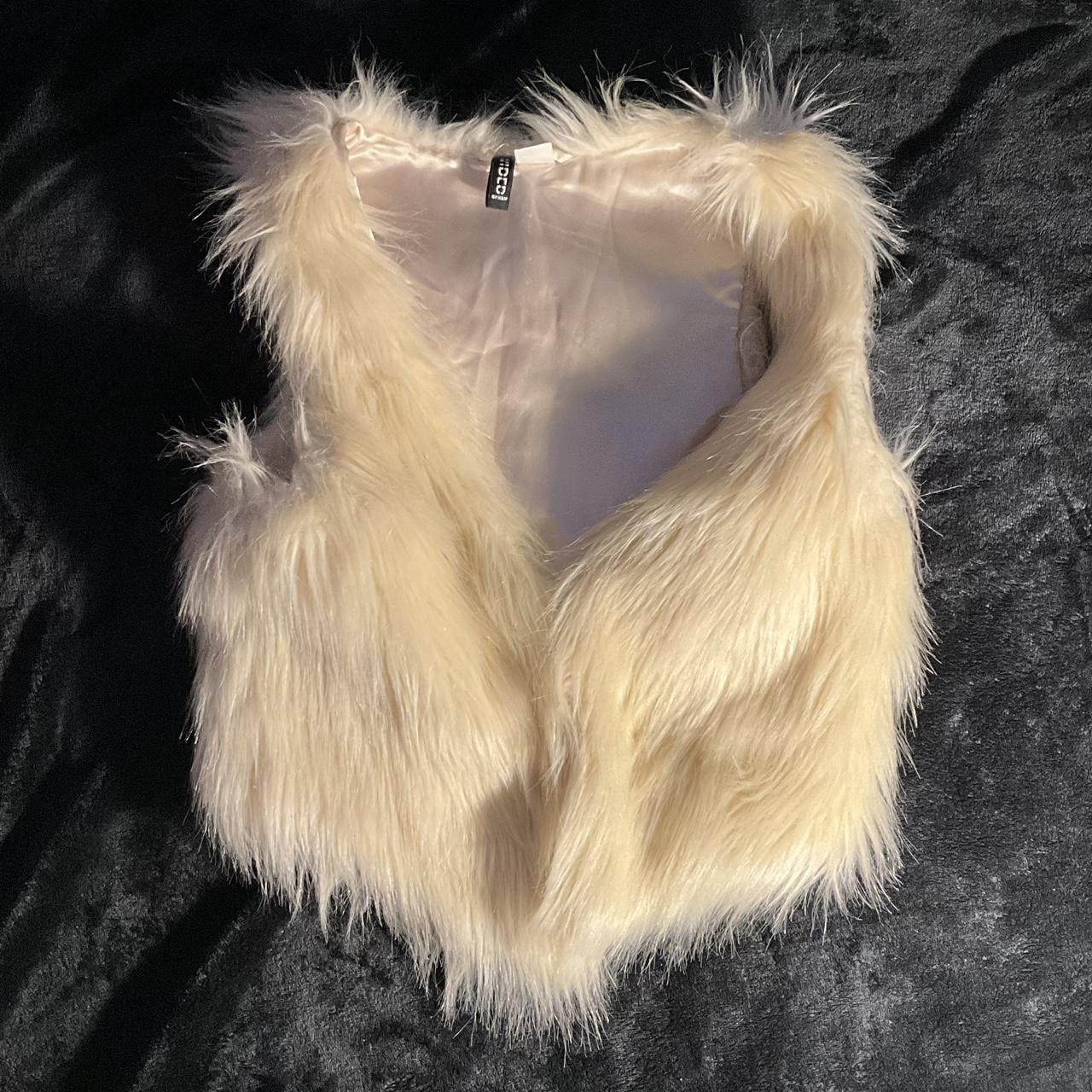 Cream Fur Vest Depop