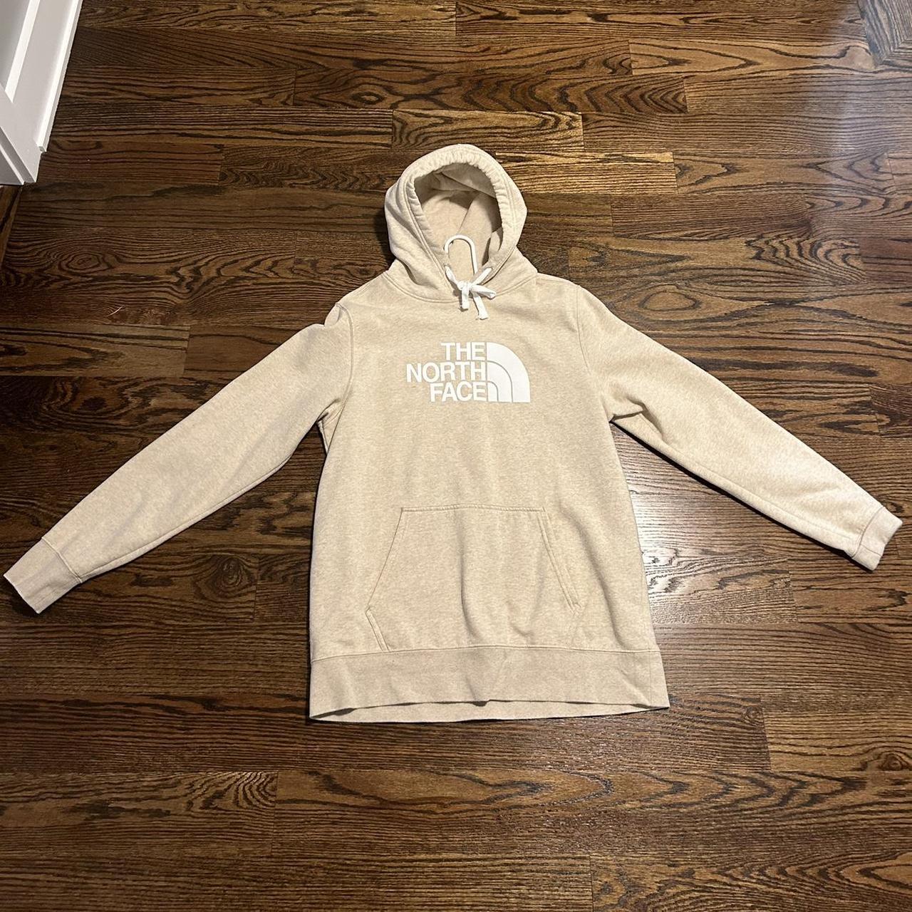 The North Face Men's Tan and Cream Hoodie