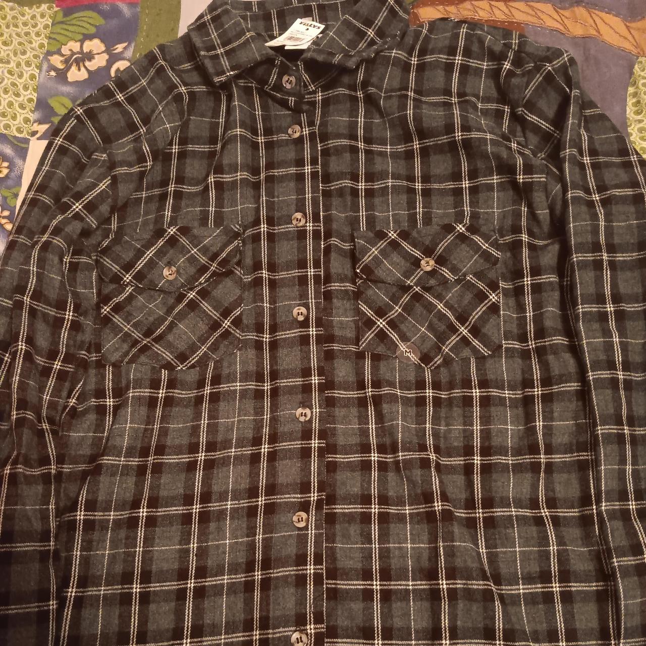 RSQ Flannel shirt check pattern -Green -Size Medium... - Depop