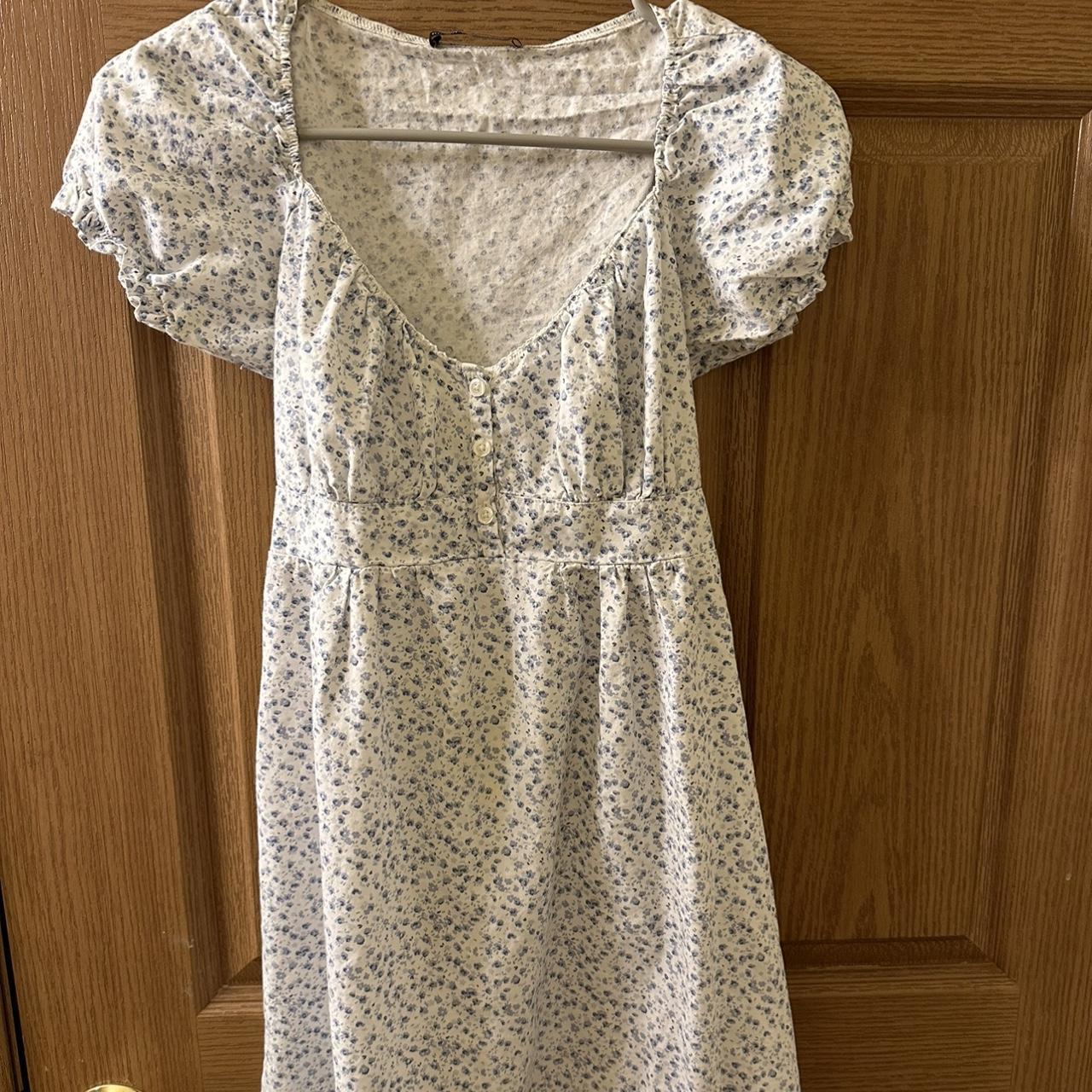 Blue and white, floral, Brandy Melville dress. Has... - Depop