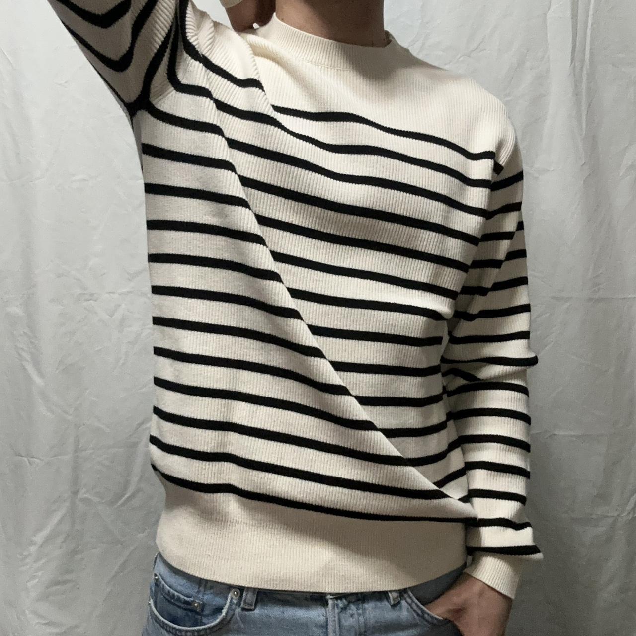 black and white striped sweatshirt mens