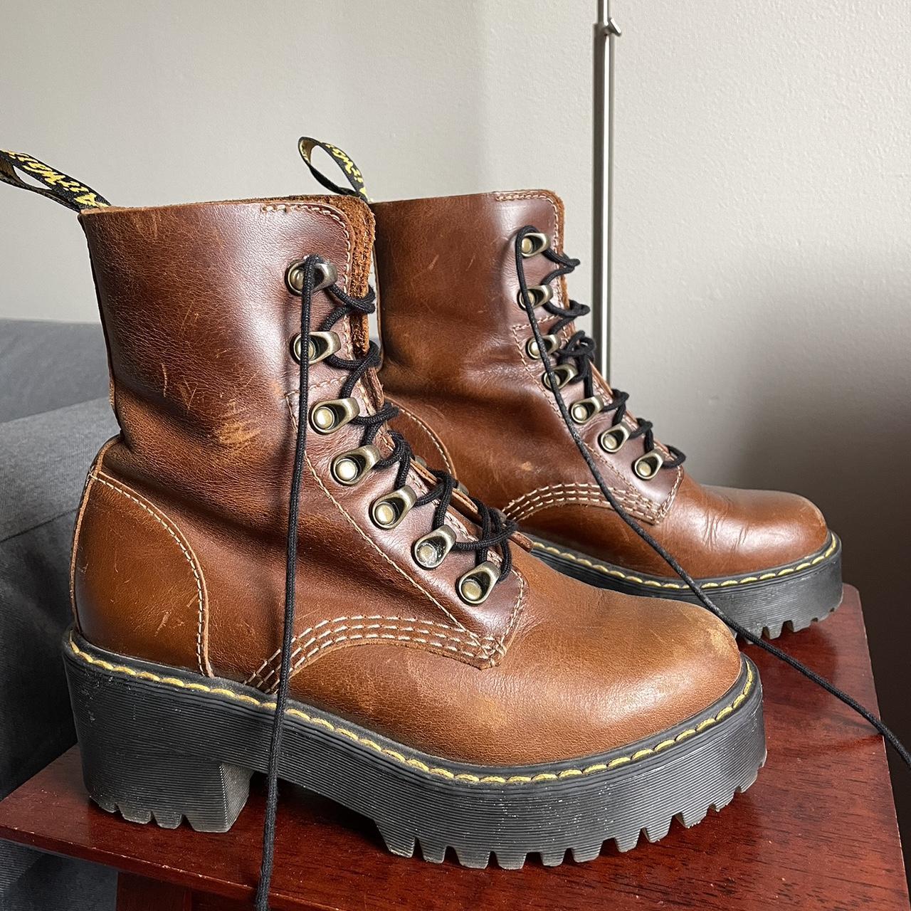 Dr Marten Leona Boots in Butterscotch Marked a size... Depop