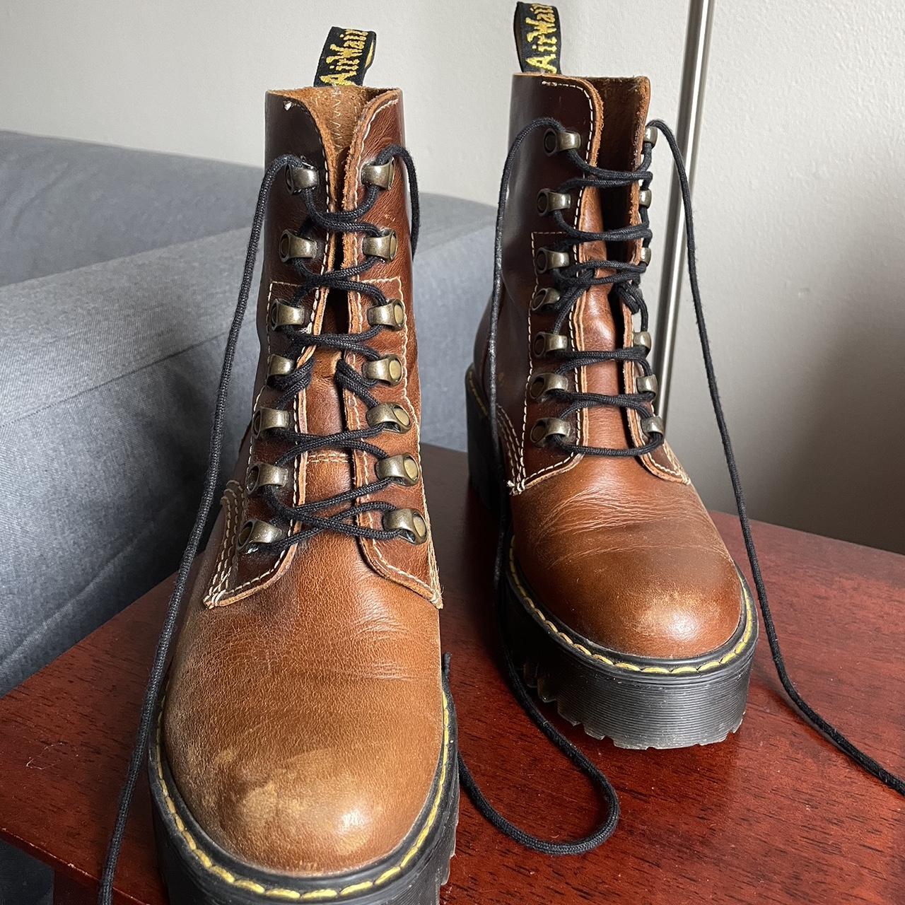 Dr Marten Leona Boots in Butterscotch Marked a size... Depop