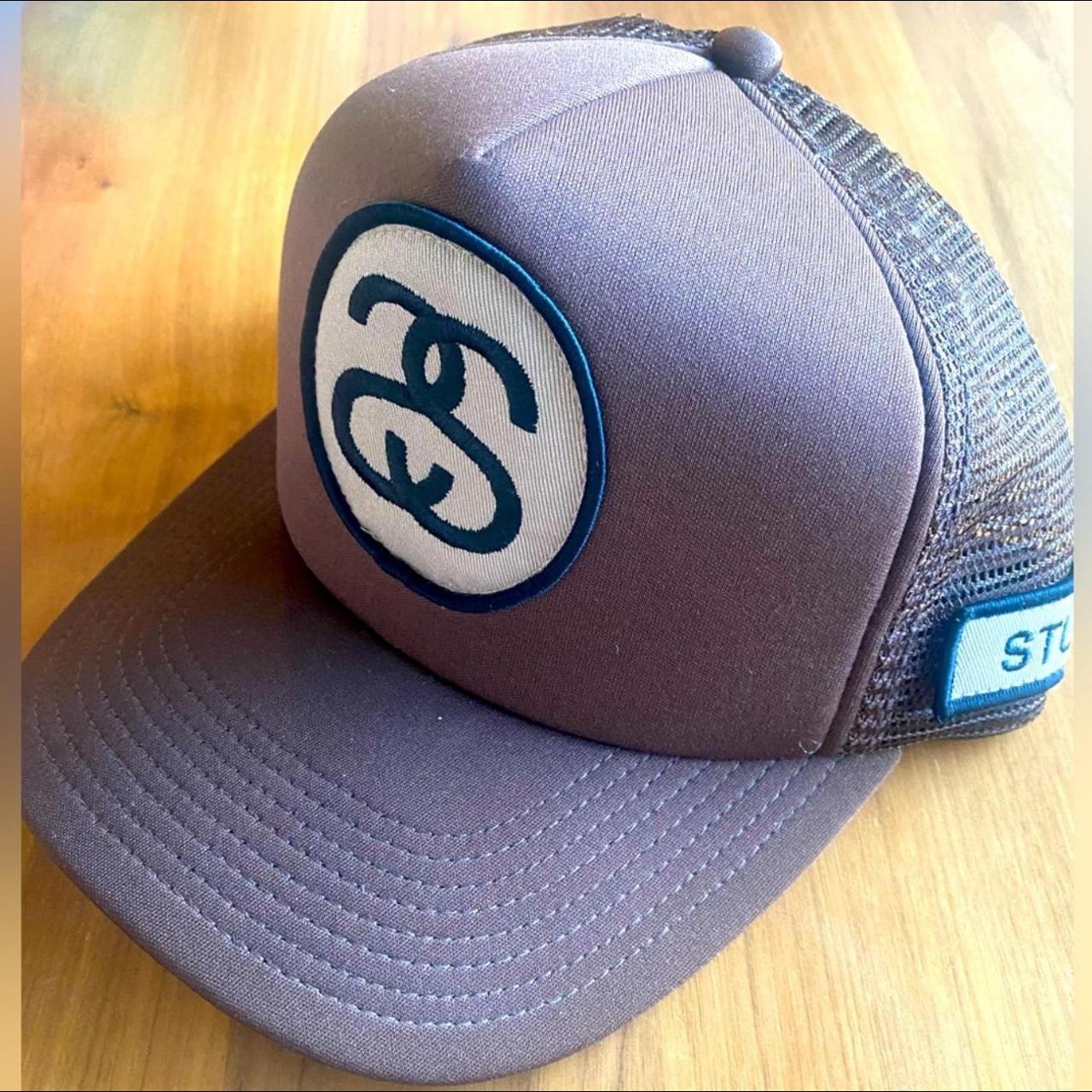 Vintage A-Frame Stussy SS logo patch Trucker... - Depop